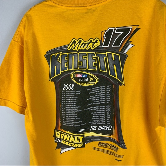 Vintage Nascar Racing Matt Kenneth 17 2008 Yellow Crewneck T-Shirt - Picture 4 of 5